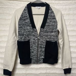 Surface To Air Womens Zip up Color block Gray Black White Jacket, Size 36 S EUC.